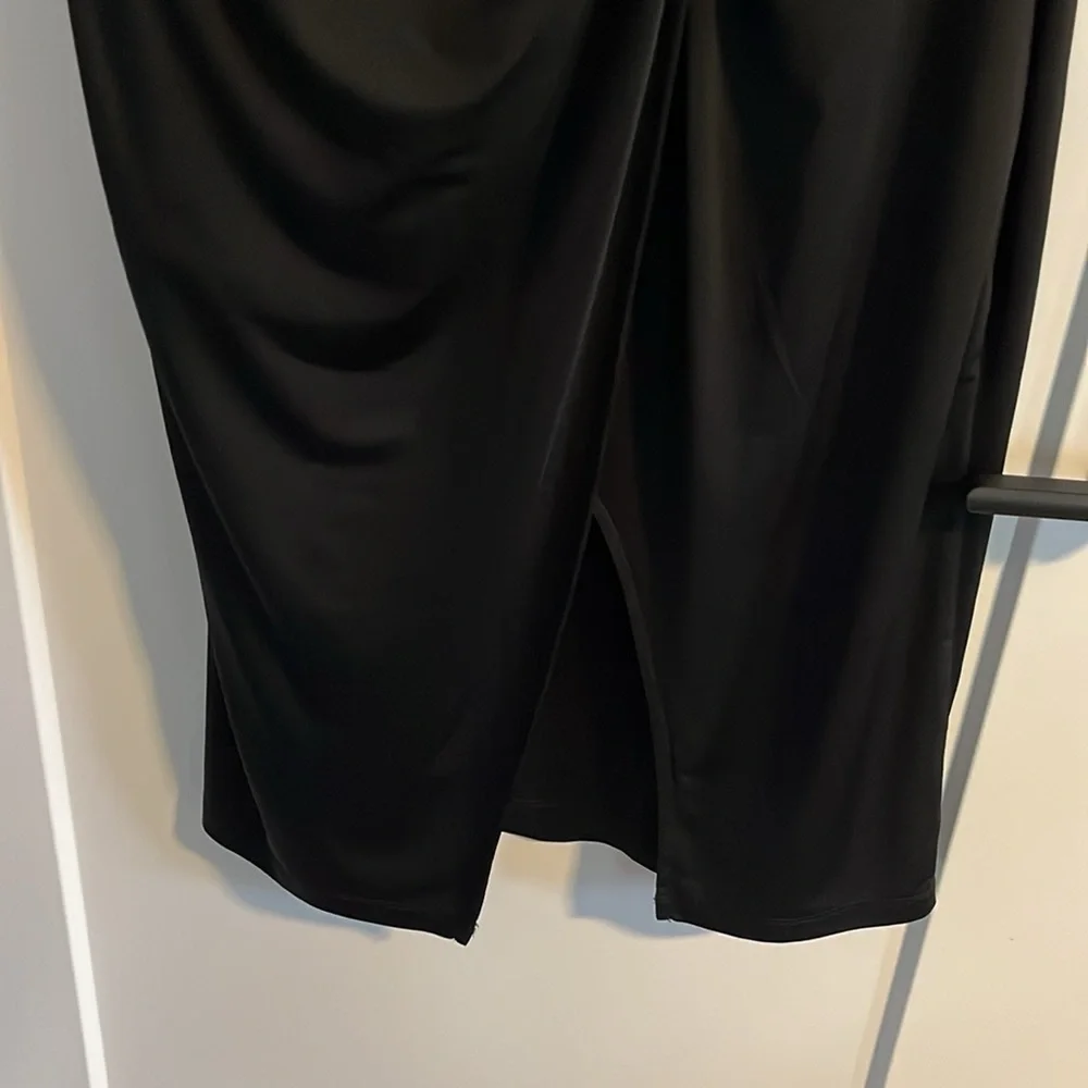 Express Body Contour Twist Front Midi Skirt With Built-In Shape-Wear Large EUC
